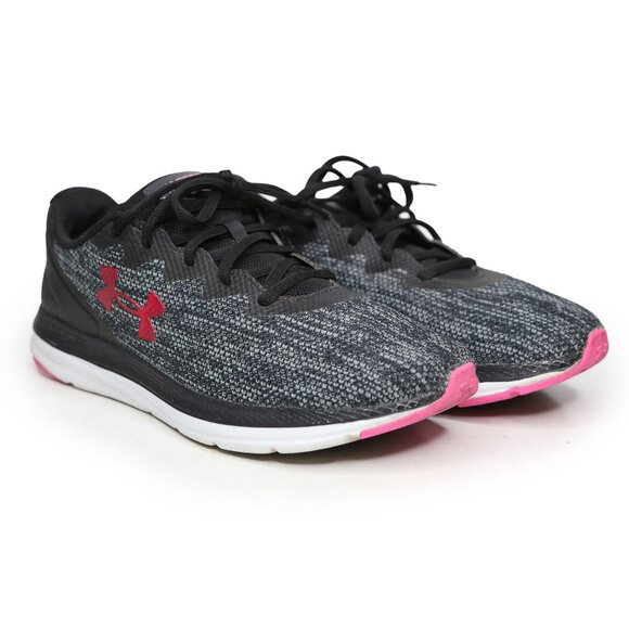 Under Armour Charged Impulse 2 Knit Running Shoe Sneaker Gym Outdoors Black Pink - Picture 8 of 10